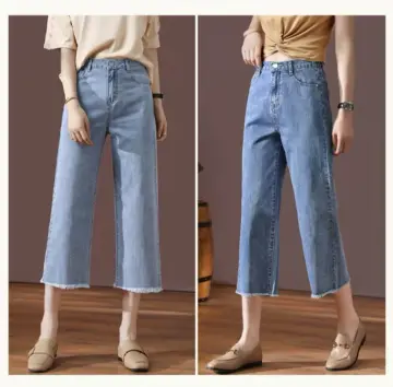 Shop Korean Wide Leg Jeans Womens High Waist with great discounts