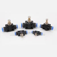 Pneumatic Airflow Regulator 4mm 6mm 8mm 10mm 12mm OD Hose Tube Gas Flow Adjust Valve Connector Fitting Air Speed Control Crane Valves