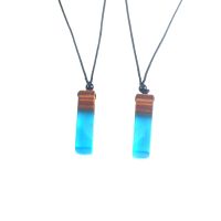 hlkt Lovers jewelry necklace pendant night luminous resin wood material with fashion gift wholesale