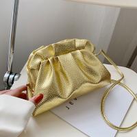 【CC】 Gold Leather Hobos  Crossbody Small Design Clutch Clip Female Bolsa