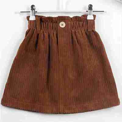 ‘；’ Girls Corduroy Half Skirt New Elastic Waist A-Line Kid’S Versatile Foreign Style Short Clothing