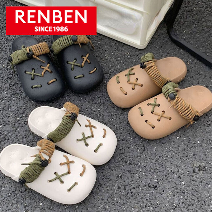 รองเท้าแตะหัวผู้หญิง-renbenรองเท้าผ้าใบสำหรับเด็กรองเท้าแตะน่ารักๆรองเท้าแตะของผู้หญิง