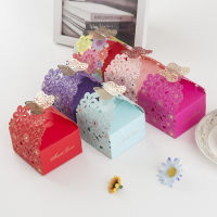 50PCS Birthday Candy Box Wedding butterfly Gift Boxes Baby Shower Christmas Party Sweets Paper Packaging Chocolate Cake Bag