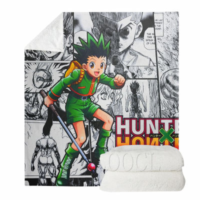 Anime Blankets Hunter X Hunter Killua Zoldyck Comic Printed Flannel Blanket for Throws on Sofa Bed Home Bedspread Travel Blanket