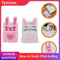 Teniron 2pcs Plush Diary Book กระต่ายน่ารักเขียน Notepad Cartoon Girl Notepad Diary