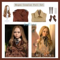 M3GAN Cosplay Costume Wig Megan Dress AI Doll Robots Dress Top Socks M3GAN Full Set Outfit For Girls And Adult Cosplay Wig