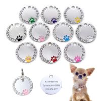 Free Customizable Personalized Cat Dog Name Address Tag Pet Accessories Anti lost Necklace Collar Chain ID Tags For Dogs Cats