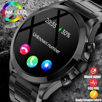 □❍ hlxddv Men blood glucose measurement 360x360 Rate ECG PPG Bluetooth Call SmartWatch BOX