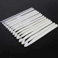 ♘ 3-12mm Pure White Plastic Crochet Hooks Set Knitting Needles Handle Home Weave Yarn Craft DIY Crafts Household Knitting Tools