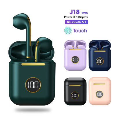ใหม่ J18 TWS ไร้สายบลูทูธหูฟังเล่นเกมชุดหูฟังกีฬาหูฟังสำหรับ Android IOS มาร์ทโฟนการควบคุมแบบสัมผัสหูฟัง