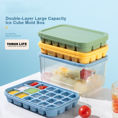 แม่พิมพ์น้ำแข็งก้อน22ช่อง Tomor Life กล่องทำน้ำแข็งในตู้เย็นทำจากกล่องเก็บน้ำแข็ง PP ทรงสี่เหลี่ยม