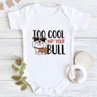 ZZOOI Newborn Baby Onesie Unisex So Cool Your Bull Text Print Dog With Sunglasses Chic Casual Multi Colors Crew Neck Short SleevesWild