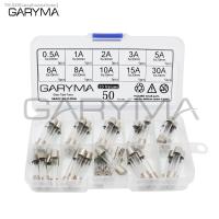 ❅ 50pcs Fast Quick Blow Glass Tube Fuses Assortment Kit 6x30mm 0.5A 1A 2A 3A 5A 6A 8A 10A 15A 30A/250V Box