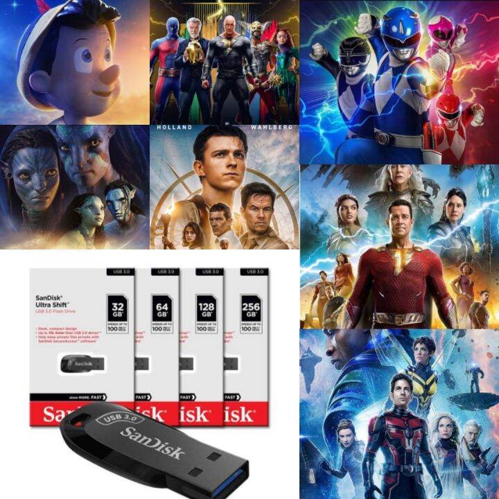 32gb 64gb 128gb 500gb USB flash drive with HD movies for TV laptop