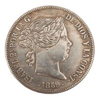 1859 บราซิลคอลเลกชันเหรียญที่ระลึก 20 Reales Reina De Las Espanas ตกแต่งบ้านหัตถกรรมของที่ระลึกเครื่องประดับเดสก์ท็อป-Pujeu