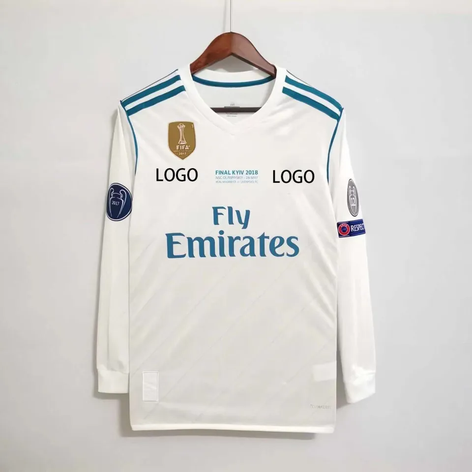 RONALDO #7 Real Madrid Jersey 2017/18 Home Retro - Long Sleeve