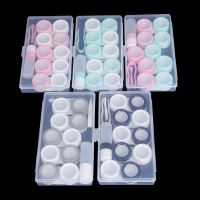 1 Set Portable Storage Eye Care Kit Organizer Container Unisex Contact Lens Case Box 5 Boxes Simple Transparent Leakproof