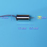 Yingke มอเตอร์816ไร้กำลัง8มม. * 16มม.,ไฟฟ้ากระแสตรง3.7โวลต์ไฟฟ้าความเร็วสูงถ้วยแม่เหล็กขนาดเล็กกลวงขนาดเล็กเครื่องบินโดรนอาร์ซี Diy