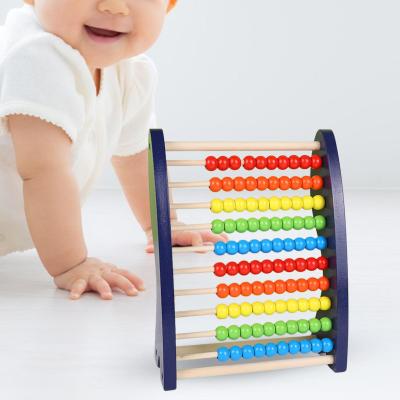 Dolity Abacus สำหรับเด็กคณิตศาสตร์ลูกคิด Montessori ตัวนับของเล่นคณิตศาสตร์ของเล่นลูกคิดรางไม้กรอบตัวนับลูกปัดสำหรับเด็กวัยหัดเดินเด็กอนุบาลลูกปัด100