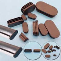 10Pcs Oval Tube Inner Plug Plastic Brown Furniture Chair Table Leg Pipe Blanking End Cap Accessories Chair Foot Plug