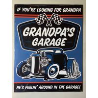 Wall Décor tin sign spot stocks Grandpa’s Just Fuelin’ Around Vintage - Man Cave Garage Art，size：20X 30cm