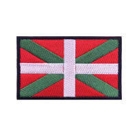 Basque Flag Patches Armband Patch ปักตะขอและห่วงเหล็กบนป้ายปักลายทหาร-Kuosie