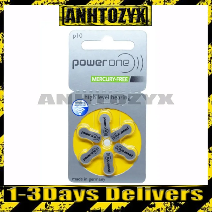 PowerOne 10 Zinc Air Hearing Aid Battery (1 Box) 1.45V P10 ZA10 B0104