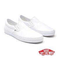 [ลิขสิทธิ์แท้] Vans Classic Slip-on White/White รองเท้า แวนส์ สลิปออน ทรงสวม ขาวล้วน ได้ทั้งชายและหญิง