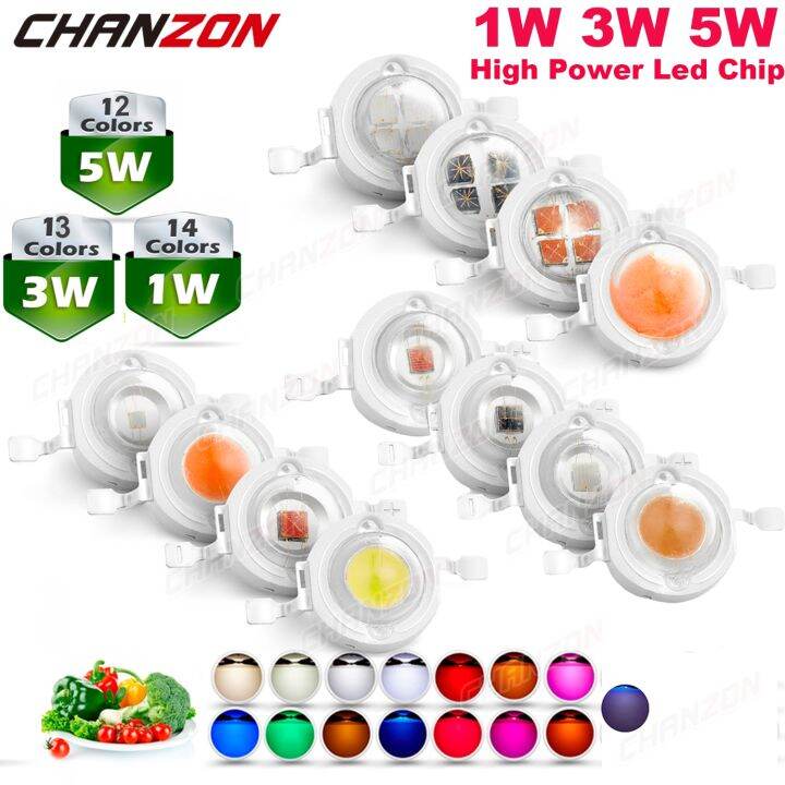 หลอดไฟชิบไฟแอลอีดีชิป-led-แรงสูงสำหรับติดตั้งบนแผงวงจร1w-3w-5w-สีขาวนวล-หลอดไฟยูวีสีส้มแดงน้ำเงินเหลืองเหลืองสำหรับปลูกพืช-grow