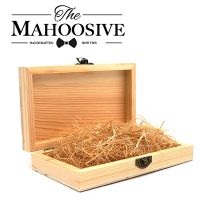 ▨℡ Mahoosive Wood Wedding Bow ties Boxes real Wood Boxes With Lid Golden Lock Wood Boxes for Gifts caja madera Wooden boxes