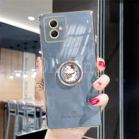 ที่ใส่แหวนแมวนำโชคใหม่เคส Samsunga05แฟชั่นชุบนุ่มเคสโทรศัพท์ Samsung กาแล็คซี่ A05 A05S M34 S23 FE น่ารักเคสกันกระแทกพิมพ์ลาย A05s Samsung