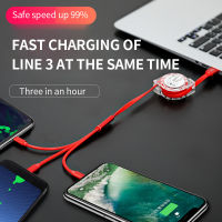 【cw】3 In1 Usb Micro Cable Mobile Phone Accessories Charger One For Three Usb Cable 3a Fast Charging Cord Expansion Line Data Lines ！