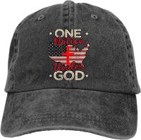 One Nation Under God Unisex Sports Denim Baseball Caps Street Basketball Dad Hat