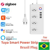 Tuya Brazil Zigbee WIFI Smart Plug Socket Smart Home Power Strip Timing SmartLife Remote Control for Alexa Google Home Appliance Ratchets Sockets