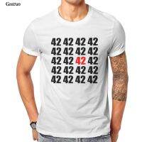 Number 42 Nerd Geek The Answer To Everything Gift T-Shirt Red Short Sleeve Kawaii For Men Clothing 108087 【Size S-4XL-5XL-6XL】