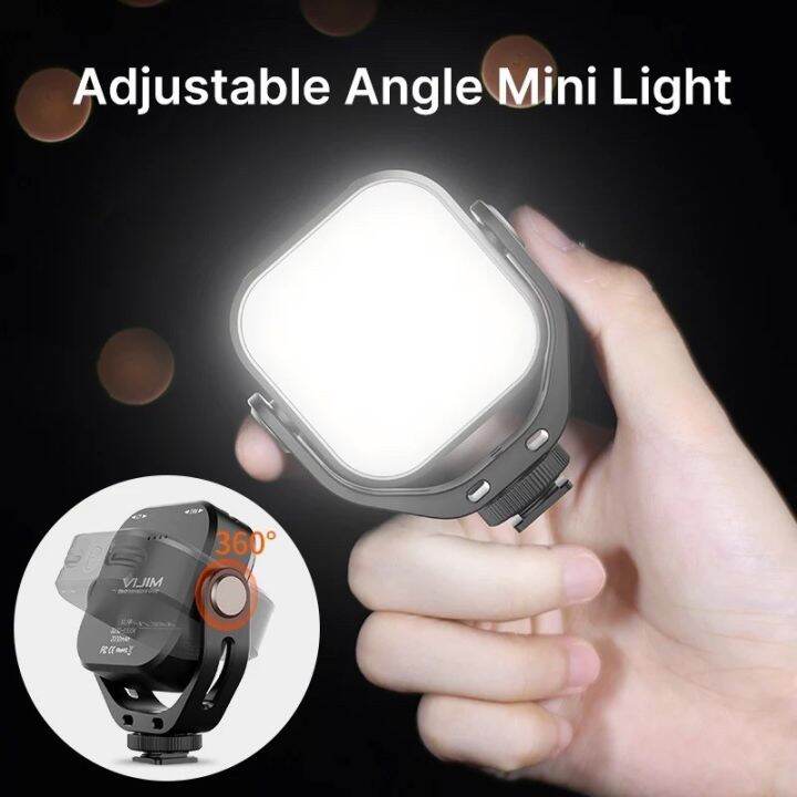 ulanzi-vijim-vl66-adjustable-led-video-light-with-360-rotation-mount-bracket-rechargable-dslr-slr-camera-mobile-fill-light