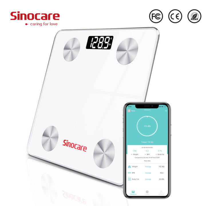 Sinocare Body Fat Scale Digital Weight Scale Body Fat Composition
