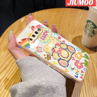 JIUMOO S10ปลอกสำหรับ Samsung บวก S9เคสการ์ตูนหมีโชคดีใหม่กรอบสี่เหลี่ยมชุบพื้นผิวเคสนิ่มซิลิกาเจลกันกระแทกเคสมือถือรวมทุกฝาครอบป้องกันเลนส์กล้องถ่ายรูป