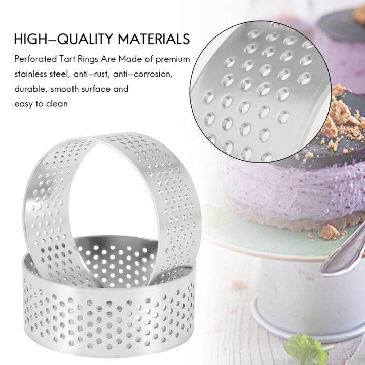 10-pack-5cm-stainless-steel-tart-ring-heat-resistant-perforated-cake-mousse-ring-round-ring-baking-doughnut-tools