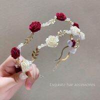 Vivienne Westwood High-end Rose Pearl Headband Summer French Retro Style Hairpin Headgear Niche Design Pressed Head Hair Accessory