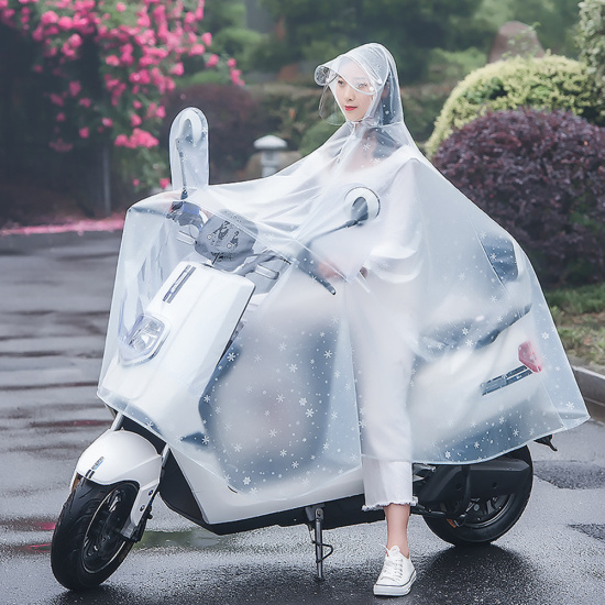 Áo mưa vòng tròn chống gió mát mẻ cho xe đạp điện xe máy áo mưa hai vành - ảnh sản phẩm 1