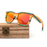 Mens Sunglasses Polarized Bamboo Wood Mirror Lens Sun Glasses Women Brand Design Colorful Shades Handmade