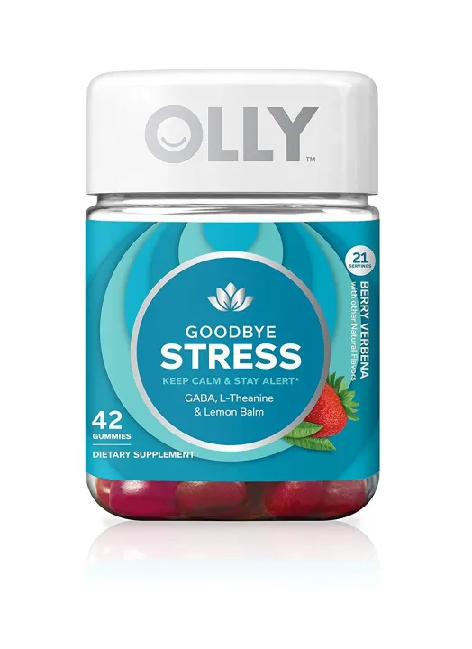 OLLY Goodbye Stress Gummy Supplement with GABA LTHEANINE & Lemon Balm