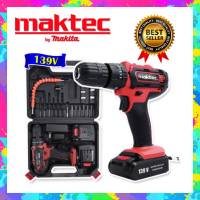 สินค้าใหม่&amp;gt;ชุดกระเป๋า #สว่านไร้สาย #สว่านแบต Maktec 139V  (10mm.) พร้อมอุปกรณ์พื้นฐาน สว่าน สว่านไร้สาย สว่านแบต สว่านไฟฟ้า สว่านพกพา สว่านแบบพกา