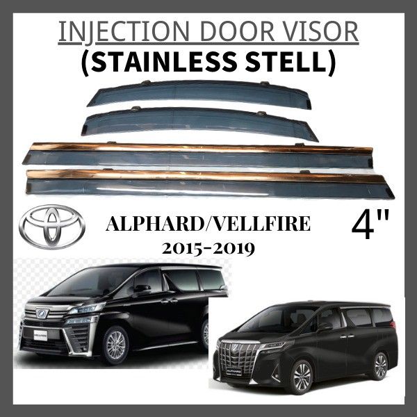 Toyota Alphard Vellfire Door Visor with Chrome ANH30 2015 2016 2017 ...