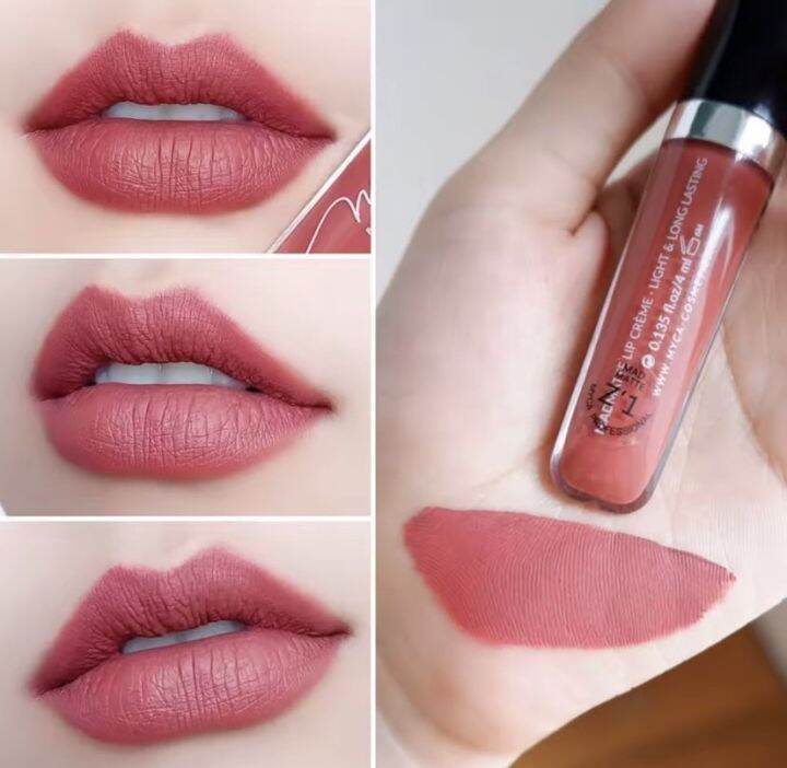 myca-matte-เบอร์-z1-ไมก้า-ลิปครีมเนื้อแมท-สีชมพูเข้มอมส้ม-ทาแล้วหน้าสว่าง-เนื้อลิปเบาสบาย-เกลี่ยง่าย-ไม่เลอะแมส-กันน้ำ-ติดแน่นทนตลอดวัน