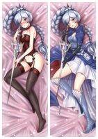 Dakimakura อะนิเมะปลอกหมอน Weiss Schnee พิมพ์สองด้านชีวิตขนาดร่างกายปลอกหมอน