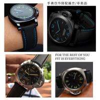 สายนาฬิกาข้อมือหนังไนลอนสำหรับ PAM01661 Panerai | 441สายนาฬิกามาริน่าสีดำสีน้ำเงินกำไลอุปกรณ์เสริมสายรัด22มม. 24มม. 26มม.