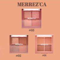 (มี 3 สี) พาเลท 4 ช่อง Merrezca Eye Color Patette โทนน้ำตาล มีทั้งเนื้อแมท &amp; ชิมเมอร์ 4X1.8g เนื้อแน่น สีชัด ติดทน เมอร์เรสก้า ทาตา ราคา 1 ชิ้น