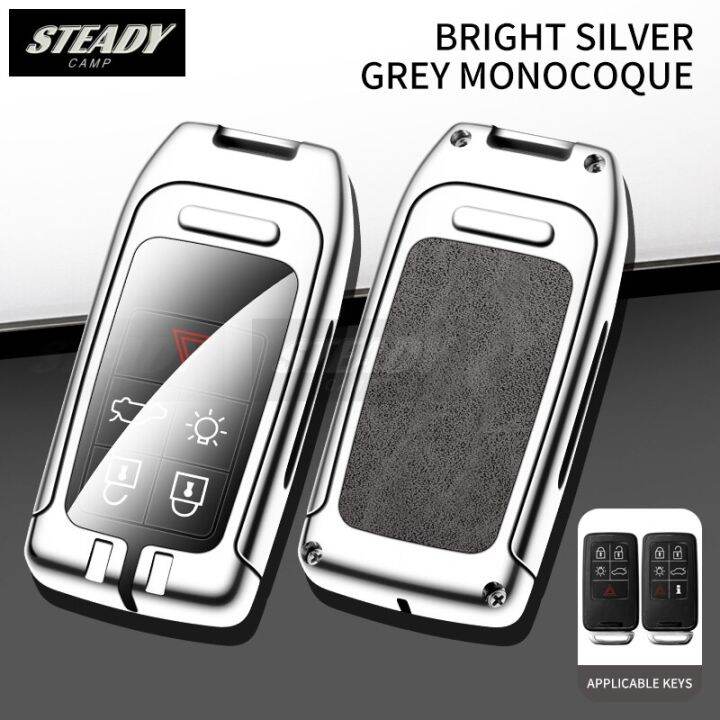 zinc-alloy-leather-car-remote-control-key-case-cover-for-volvo-xc60-v60-s60-s80-xc70-v40-shell-auto-keychain-accessories